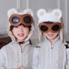 Winter Kinder Skibrille Integrierte Mütze Winddichte Skimütze für Jungen und Mädchen