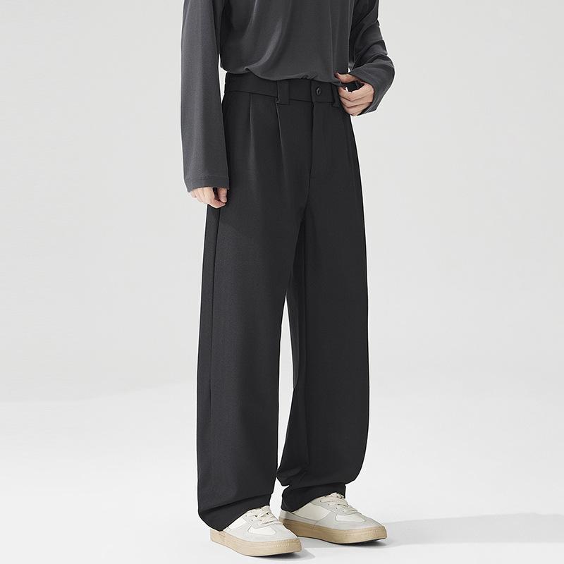 High-end Wool Casual Pants Men's Autumn and Winter New Old Money Wind Business Loose Straight Wide-leg Trousers Men's Wholesale