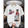 European and American men's summer fashion letter graffiti print comfortable and breathable