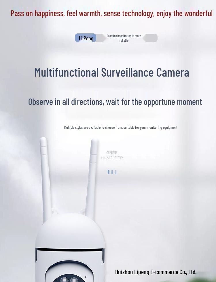 360° Rotating HD Night Vision Outdoor WiFi Camera with Remote App Monitoring