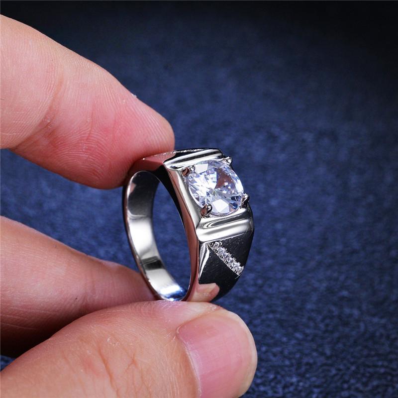 Solid Sterling Silver 2 Carat Lab Moissanite D Color Men Women Rings Premium Wedding Engagement Jewelry Fashion Gifts