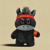 Black Color Lucky Horse Figurine Creative Design Zodiac Pony Figurine Horse Plush Doll  For Kids
