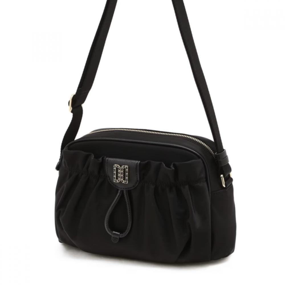 Daks Black Dd Decoration Shirring Point Nylon Crossbag