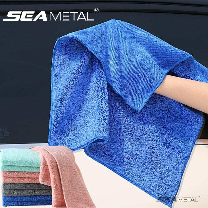 SEAMETAL 350GSM Microfiber Car Wash Towel High Density Absorbent Cleaning Cloth Car Detailing Window Glass Scratch-Free Washcloth