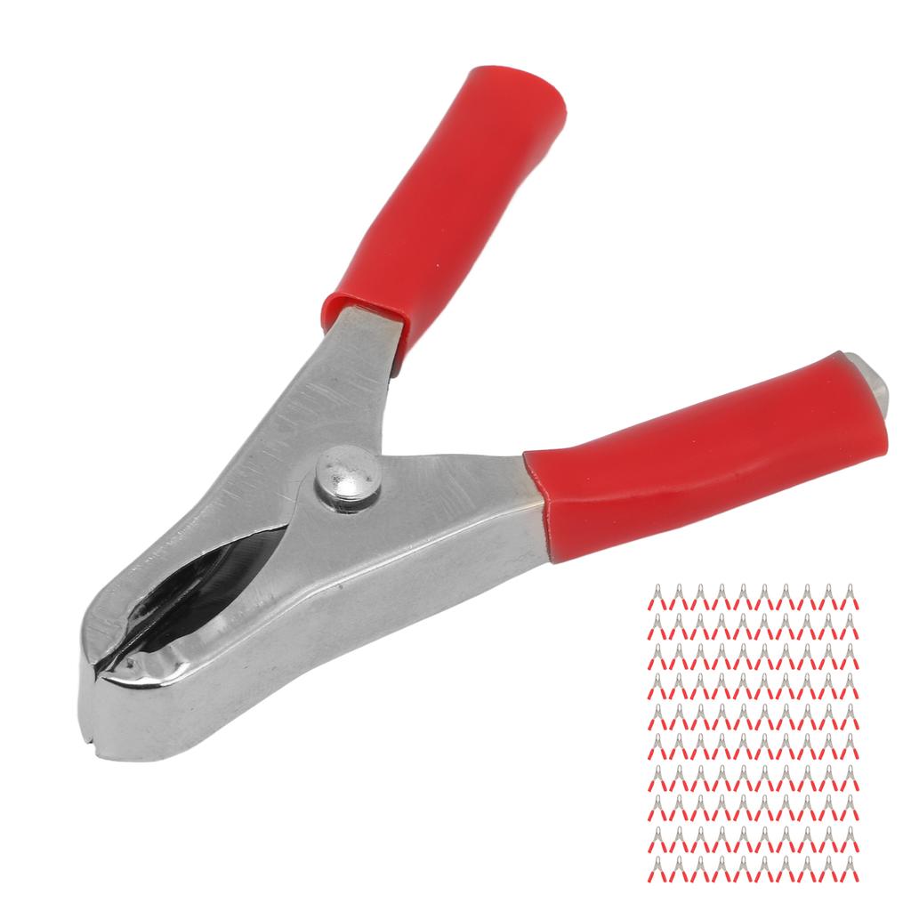 100PCS Insulated Clip 20A High Accuracy Process Elasticity with PVC Insulating Sheath for Experimental Test WireRed