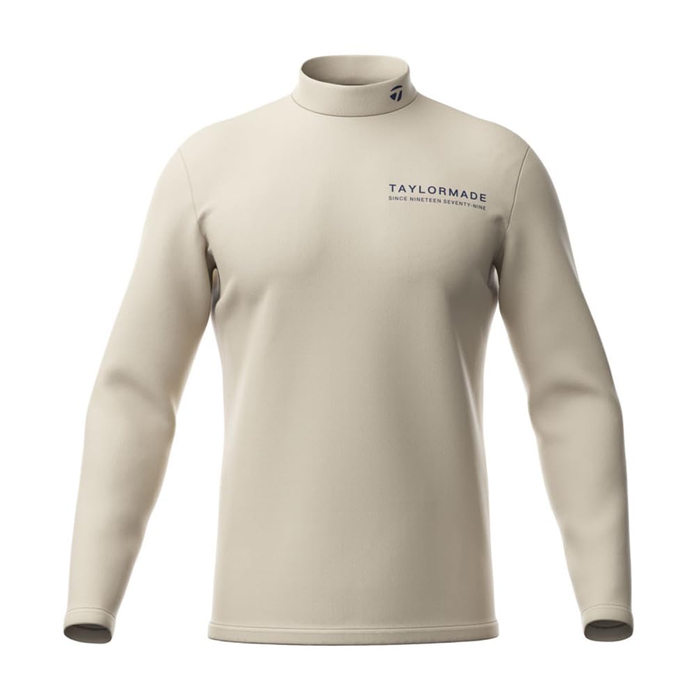 TaylorMade Men's Photo Print L/S Mock Shirt, Beige, Size 2XO, 2023FW, TL101