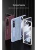 Samsung Z Fold5 Leather Case: Magnetic Hinge, Full Coverage, Stand, Cross-Border Protection