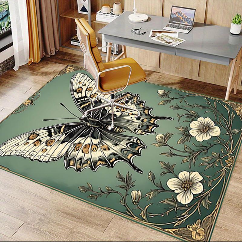 1PC Butterfly Flowers Extra Large Non Slip Floor carpet, Office, family, bedroom, Studio   Large Area Rug Indoor Rugs, , Vibrant Colors