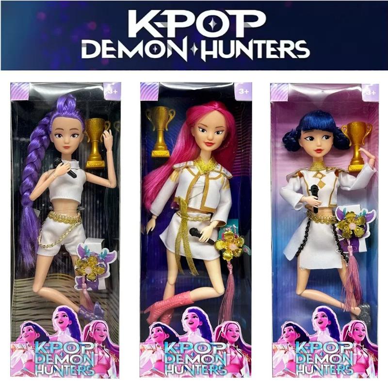 Caçadores de Demônios Kpop// Conjunto de Brinquedos de Figuras de Ação ao Vivo// com Música Tema Luzes Coloridas Figuras de Ação// para Fãs E.
