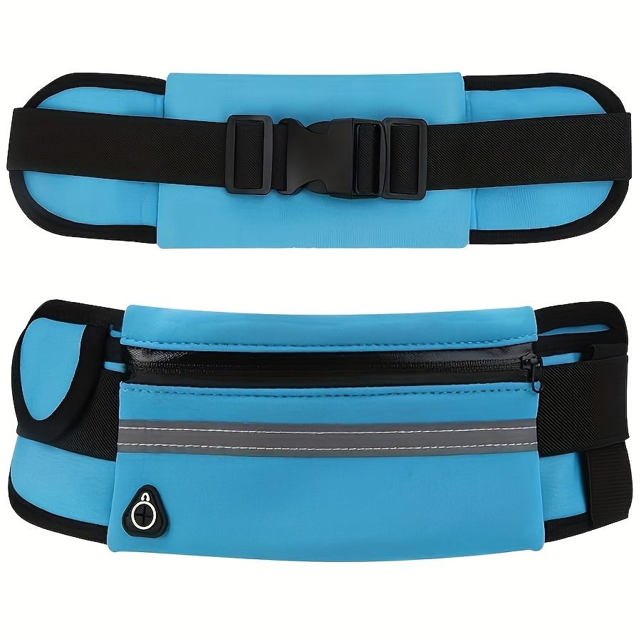 Reflective Multi-Functional Running Waist Bag with Phone Pocket and Bottle Holder, Zipper Closure, Durable Polyester - Ideal for Hiking