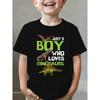 European sizes Children Summer Fashion Boys' Short-Sleeve T-Shirt "JUST A BOY WHO LOVES DINOSAURS" Dinosaur Print Casual Top NY-DX4221-4222