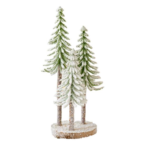 Mini Christmas Tree Artificial Bottle Brush Tree With Wooden Base Small Snow