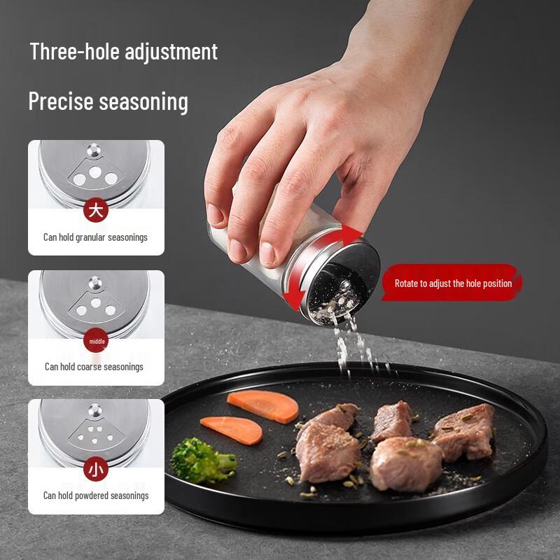 Meichu 11-Piece Stainless Steel & Glass Seasoning Set