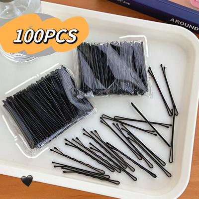 50/100 STÜCKE Damen Basic Haarspangen Schwarz Welle Lockig Braut Einweg Haarklammer U-förmige Haarnadeln Haarspange Metall Haarschmuck