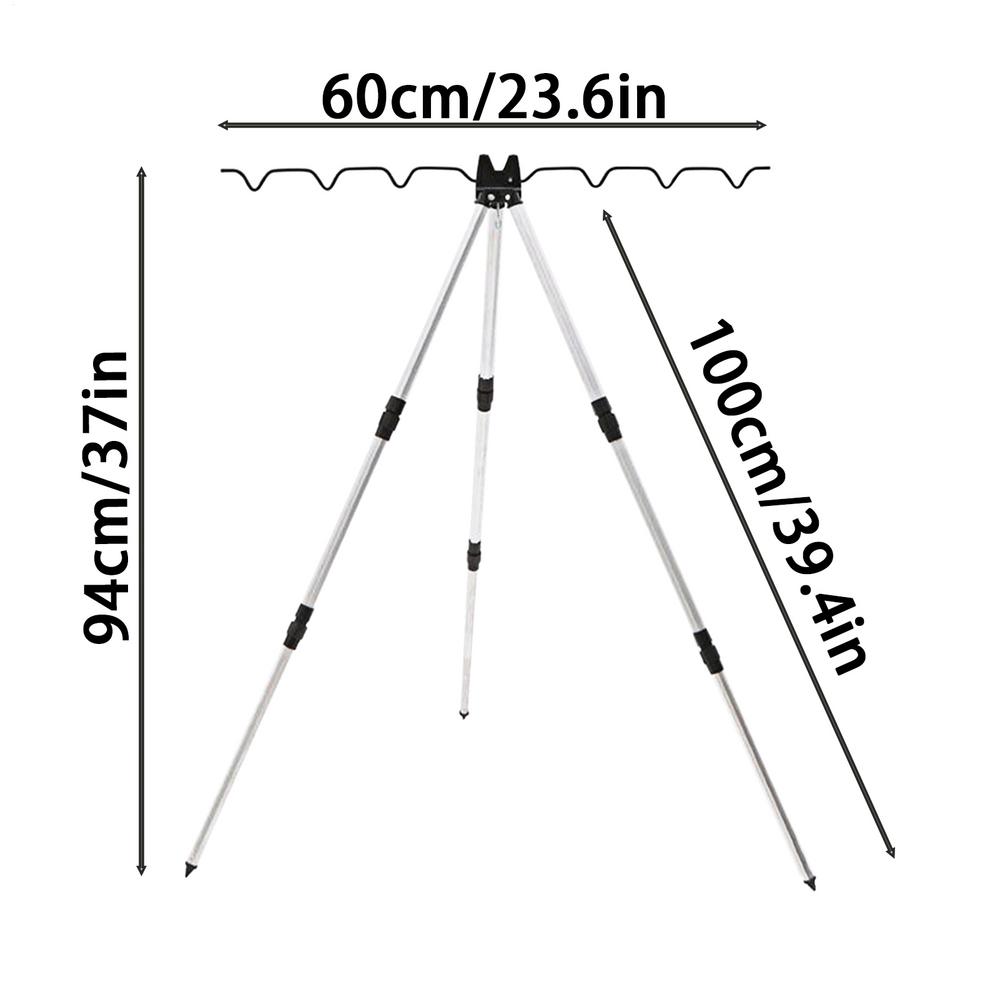 

1 Pc Telescopic Aluminum Alloy Holder For Sea Fishing Rods Triangular Holder For Casting Rods Fishing Support For Angling