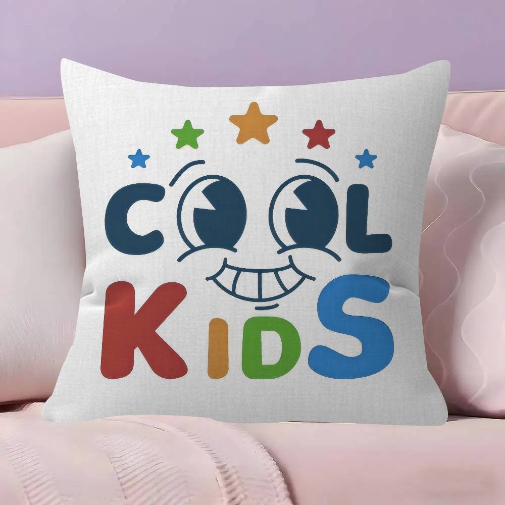 Modern Cartoon Cool Kids Club Cushion Cover Inches Farmhouse Decor Home Throw Pillow Covers for Couch Decorations