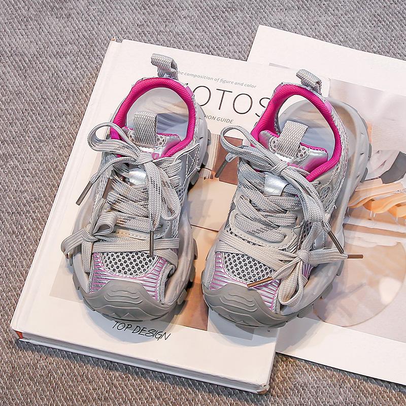 Students Sports Sandals Toes Capped Mesh Breathable Kids Running Shoes Soft Sole 2025 Summer New Children Casual Shoes Non-slip