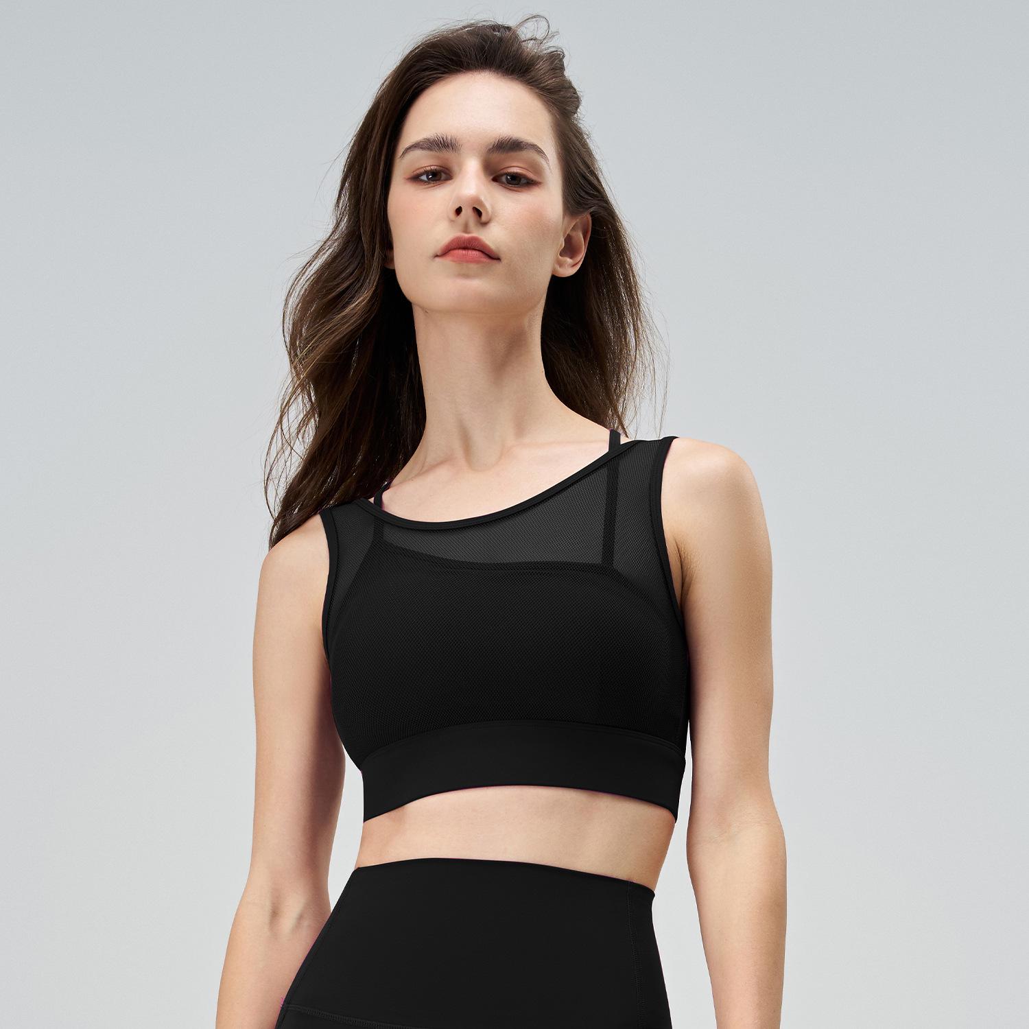 

Женский спортивный бюстгальтер с сетчатыми вставками: Дышащий, Дизайн «Двойка» для Бега и Йоги XL