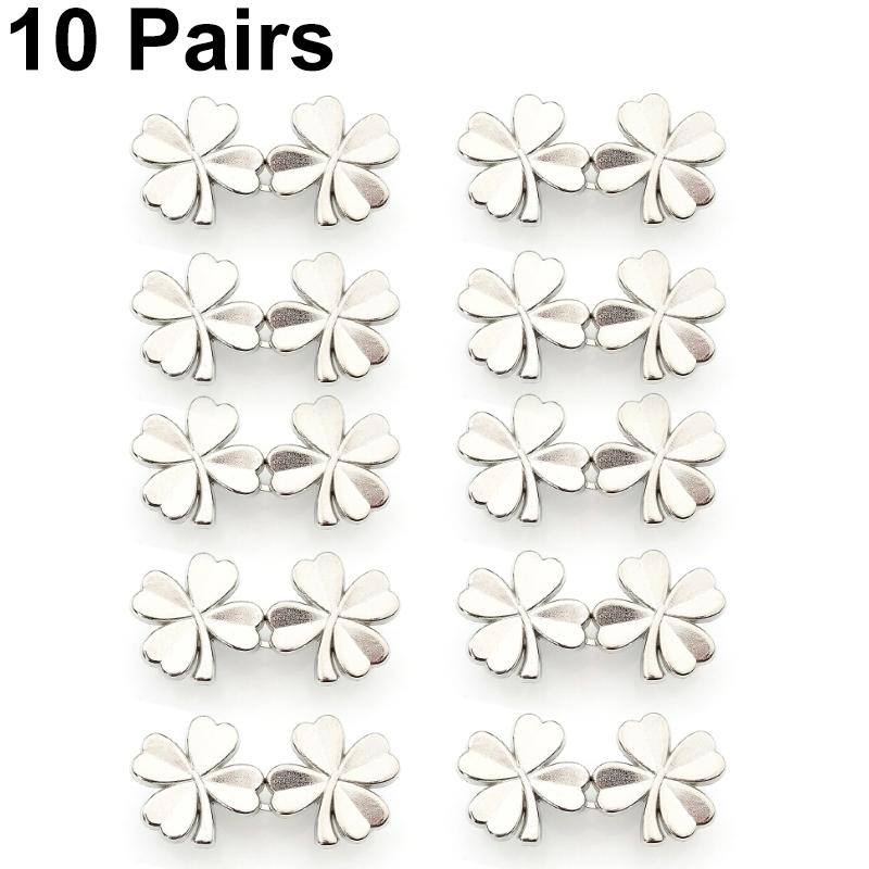 1/10Pair Required Button Adjust Waistline No Sewing Clothing Accessory Four Leaf DIY Adjustable Tightener Waist Buckle No Staple