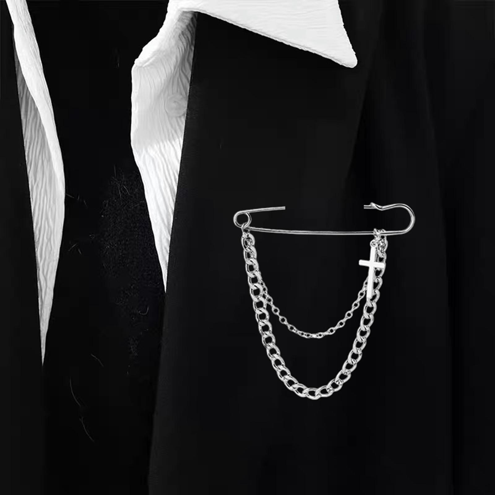 

Брошь-булавка, модные булавки для лацканов, минималистичный серебристый металл, поделки, пальто для костюмов, выпускного вечера Cross