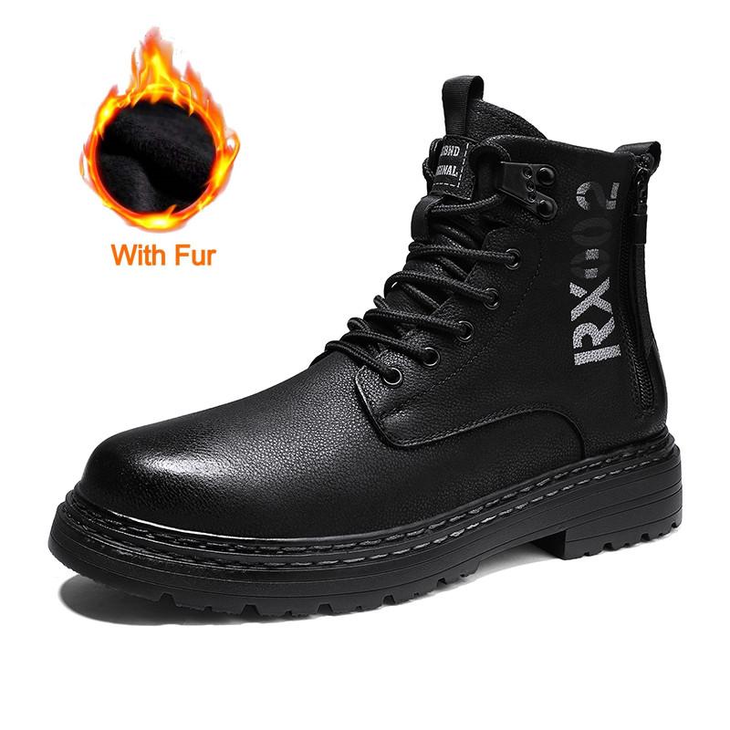 

Модная Роскошная Мужская Обувь из Натуральной Кожи Ручной Работы Тренд 2024 Ботинки на Толстой Подошве Высокие Повседневные Мотоботы Уличные Нескользящие Рабочие Ботинки 46