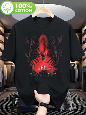 ZX Summer Hot Selling Mens Retro Movie Tshirt Designed By Alien Romulus  Xenomorph Mask Room Official Pattern