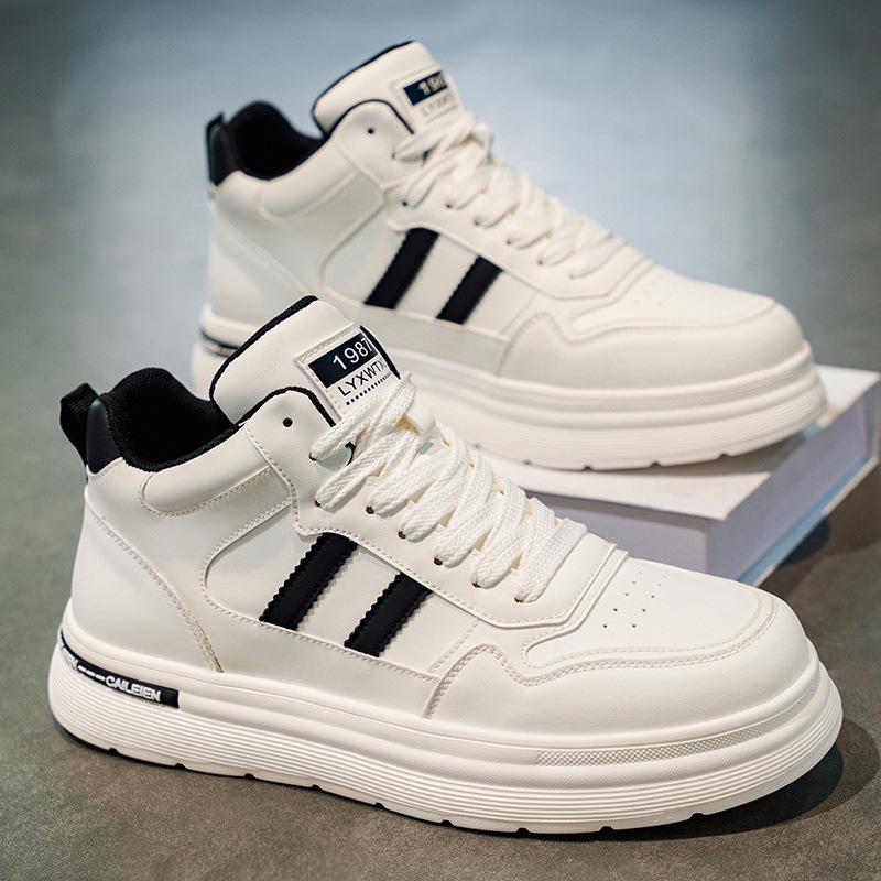 Autumn men's shoes new breathable high-top little white shoes men's trend versatile platform sports shoes casual board shoes trendy shoes