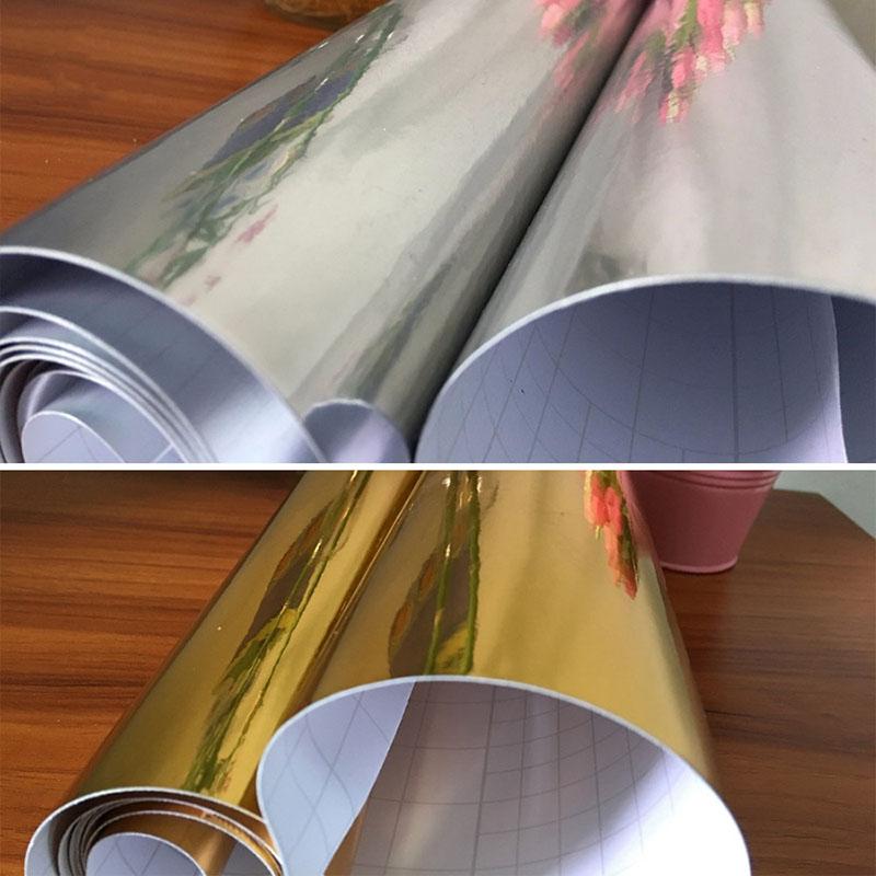 1 Roll Gold Silver Rose Gold PVC Self Adhesive Vinyl Mug DIY Handmade Film