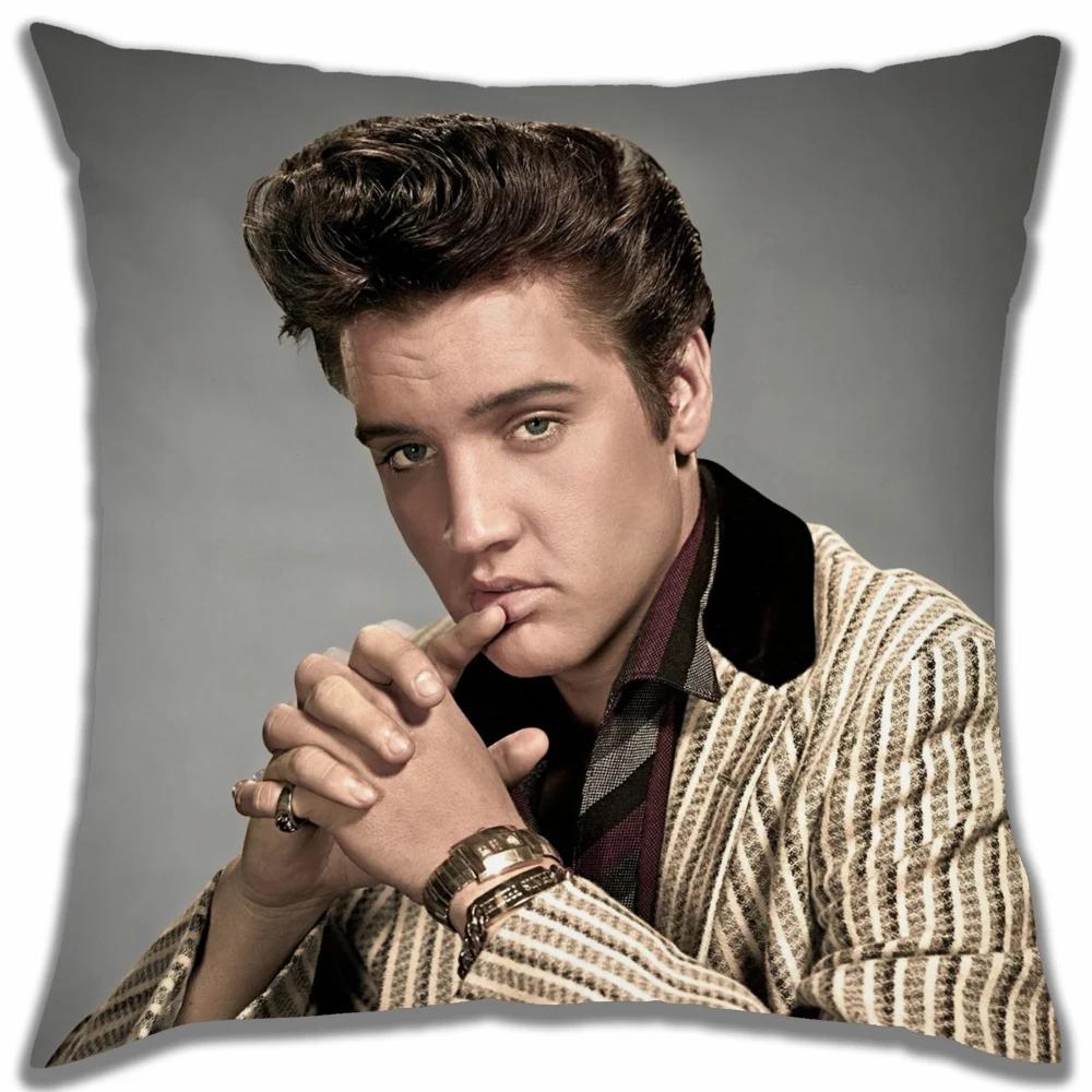 Tonnika Chen Unisex Decorative Throw Pillow Case Musician Elvis Cotton Linen Sofa Home Cushion Cover For Home Car Fundas De Cojin