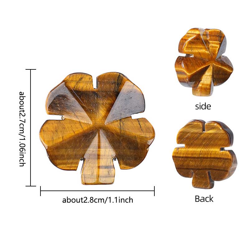 1pc Natural Stone Four Leaf Clover Carving Figurines Ornaments Reiki Stone Crafts Home Tabletop Decoration Gift