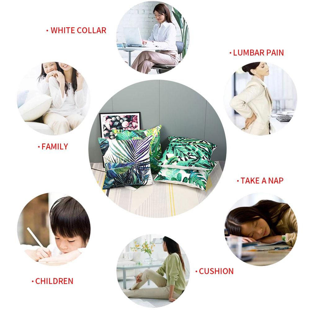 Throw Pillow Covers Waterproof Cushion Throw Pillow Cover Breathable Comfortable Tropical Plants Decoration Square Pillowcase