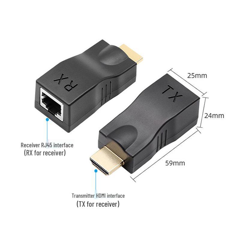 HDMI Extender with Single Network Cable, High-Definition Signal Amplifier Transmitter, 30m, Cat 6 Compatible