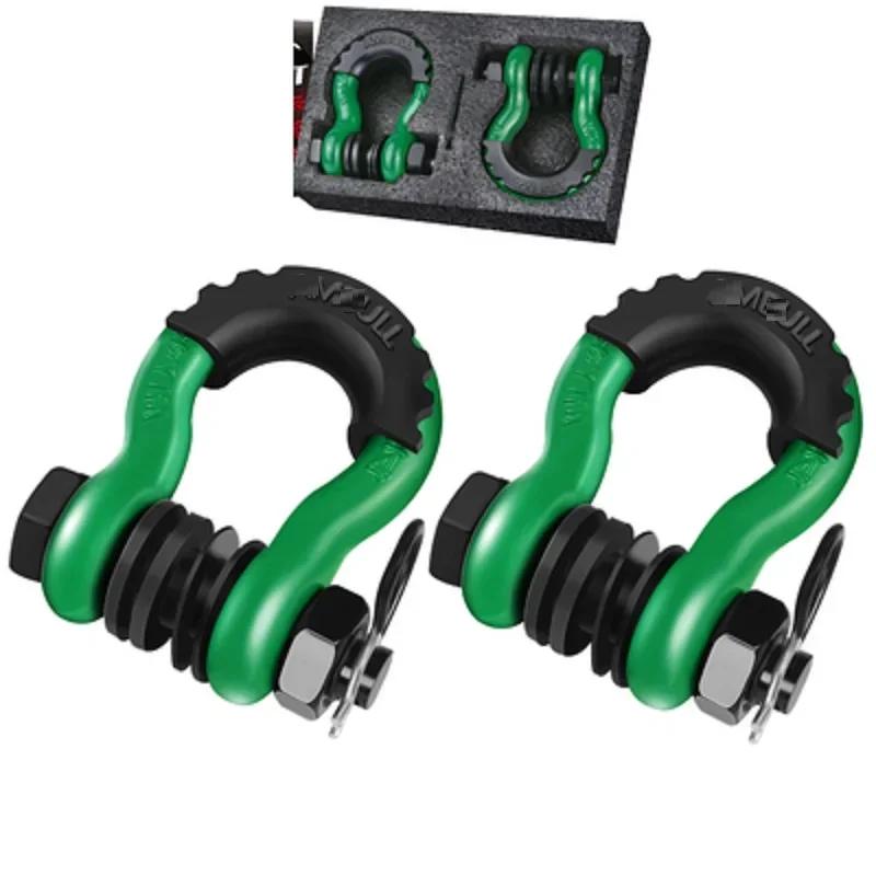 3/4 Zoll, 2 Stück, 19 Tonnen, U-Typ, robust, gesenkgeschmiedet, D-Ring-Schäkel, U-Haken, Schlaufenhaken, Anhängerseil, Auto, SUV, Modifikation