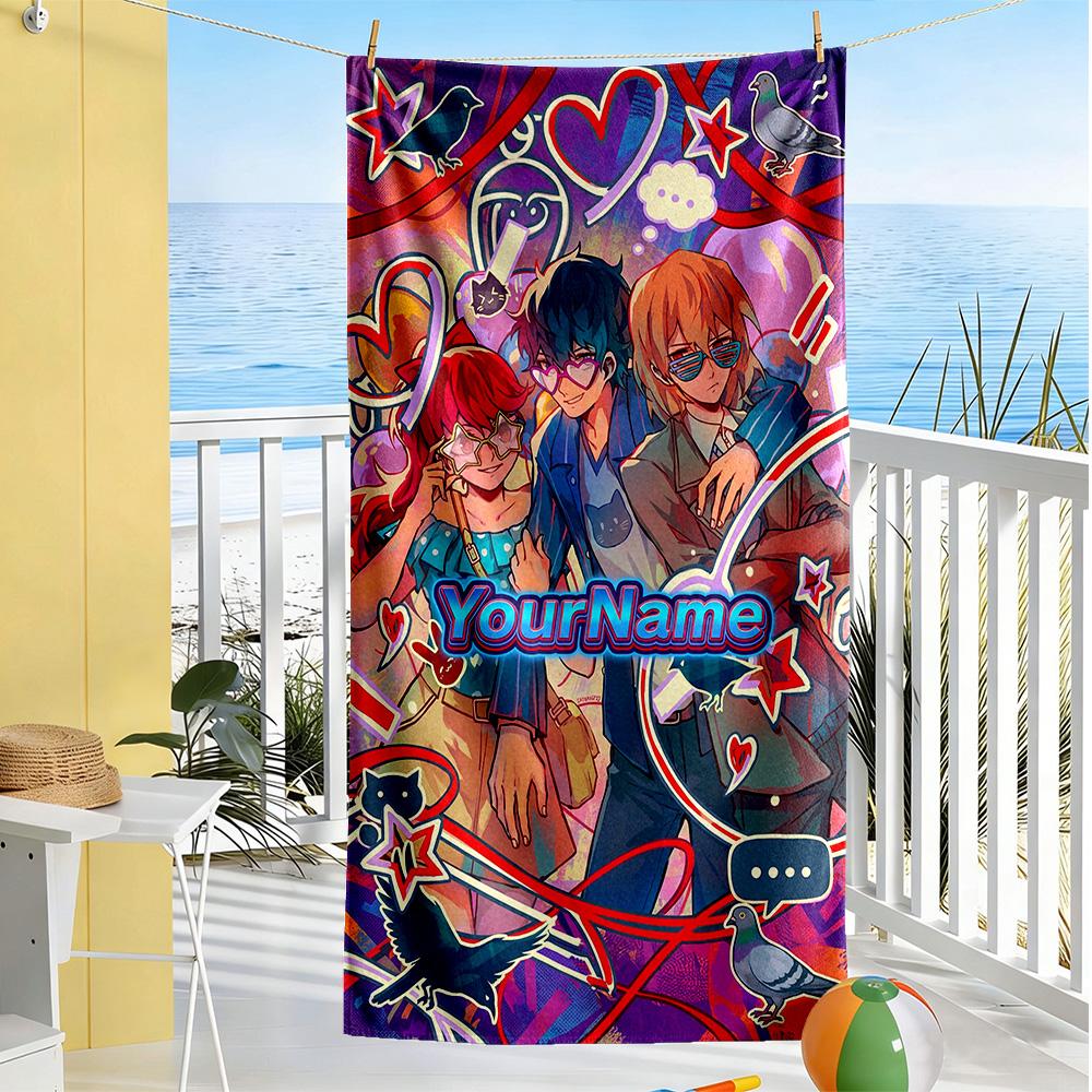 Incredibox Customized Name Beach Towel High Absorbency & Quick-Dry