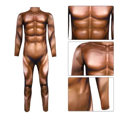 Fantasia Halloween Músculos 5 Estágios Maquilhagem Engraçada para Festa Baile Macacão