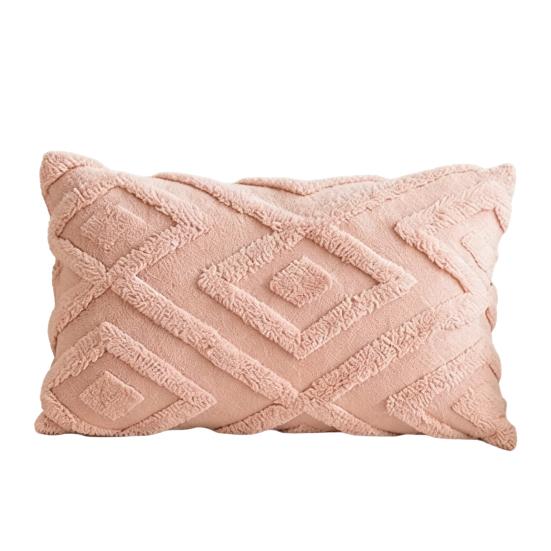 Rhombus Pattern Solid Color Pillowcase, Washable Throw Pillow Cover, Rectangle Square Cushion Cover for Home Living Room Bedroom Sofa Bed