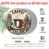 2D Flat, 1pc Caffe 7.87X7.87Round Aluminum Sign, Rome Landmarks Round Aluminum Sign, Italian Coffee Metal Tin Sign - European Style Rustic Metal Wall
