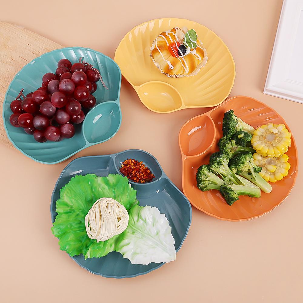 Muschelschale, Plastik-Teigtaschenteller mit Essigscheiben, Essigschalen, Sushi, Frühstück, Trockenfrüchte, Snacks, Muschelknochen-Spuckschale