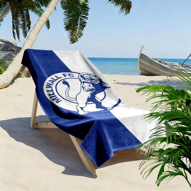 Millwall FC Print Beach Towel, Large Soft Quick Dry Towel for Beach Camping Swimming