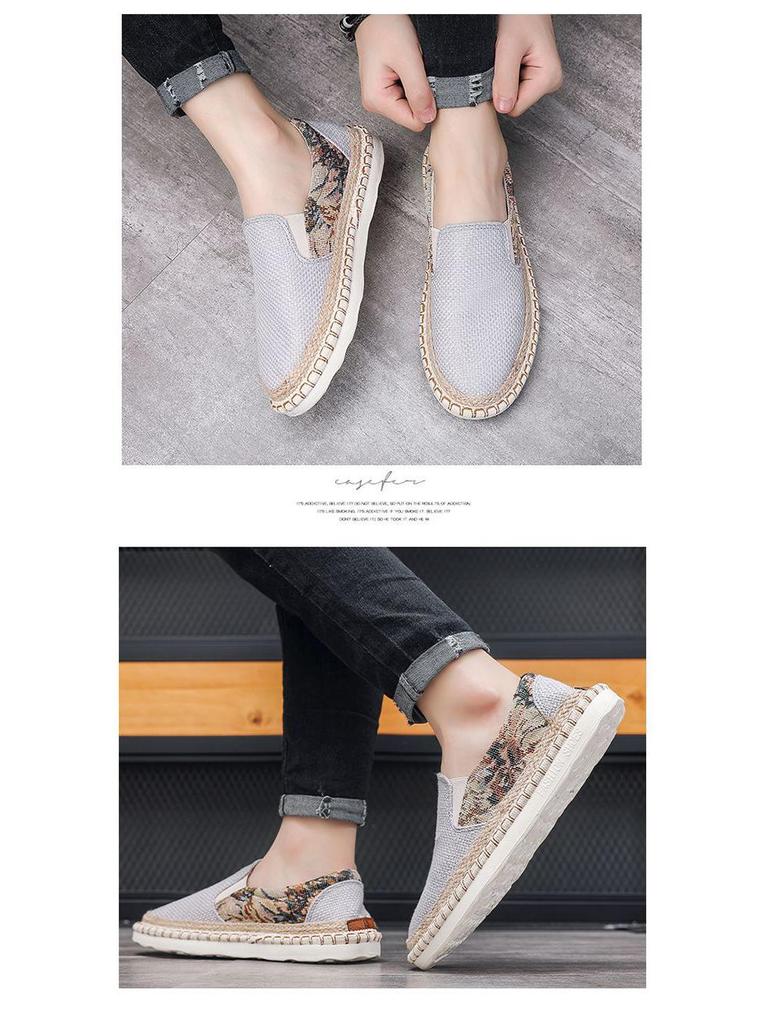 Men's Autumn Canvas Slip-Ons: Soft Sole Linen Casual Shoes
