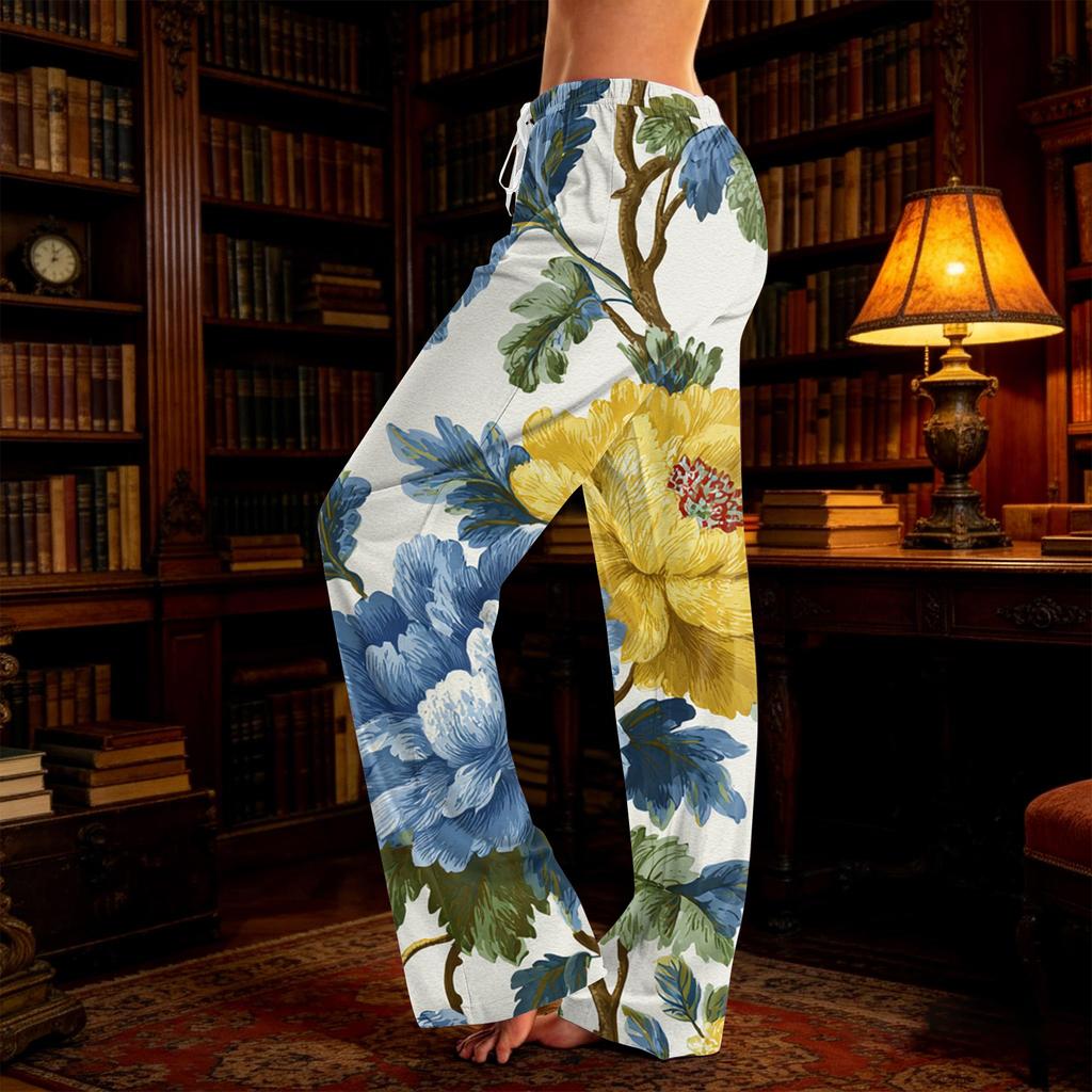Women's Casual, Fashionable, Retro-print Loose-fitting Loungewear Pajamas