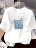 European sizes[Directional] Women's Fashion Baseboard Printed T-shirt, Soft, Versatile,  Background Flower Patterns