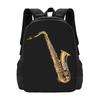 Saxophonist Saxophone Pattern Black Backpack Hot Sale Daypack Large Capacity BookBag School Bag Shoulder Bags for Men Women