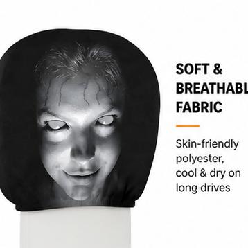 Car Headrest Covers 2 Pack Soft Polyester Fabric Funny Cartoon Print Stretchy Universal Fit Seat Headrest Protector for Auto Interior Decoration