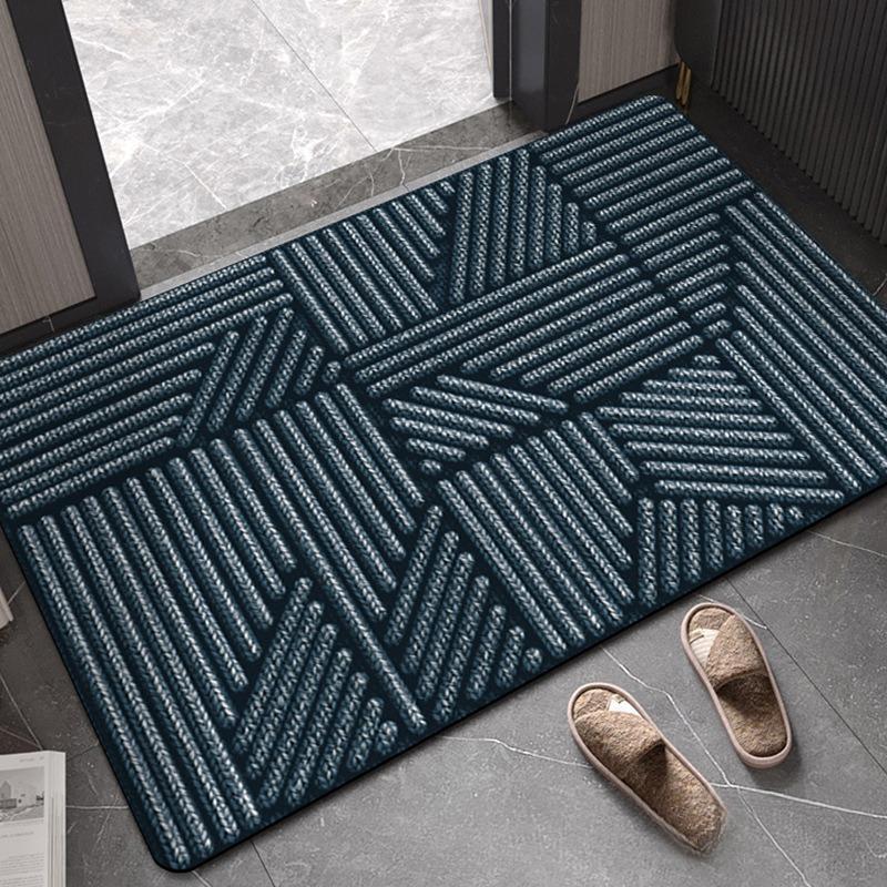 Modern Simple Bathroom Mat Water Absorbent Non-Slip Entrance Carpet Household Striped Living Room Entrance Diatomaceous Earth Durable Foot Mat