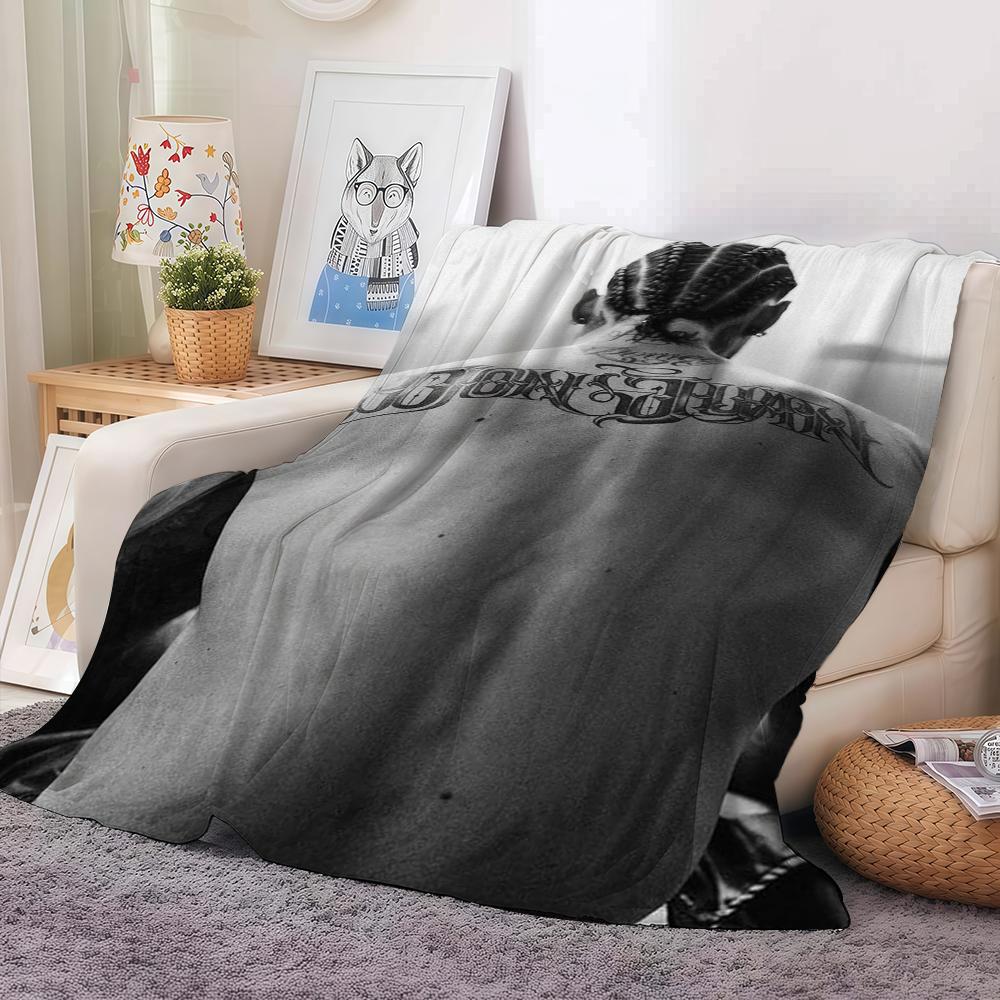 

Classic Singer M-Maluma Muisc Blanket Warm And Soft Suitable For Bedroom Living Room Sofa Bed Office Travel Camping 75x90cm