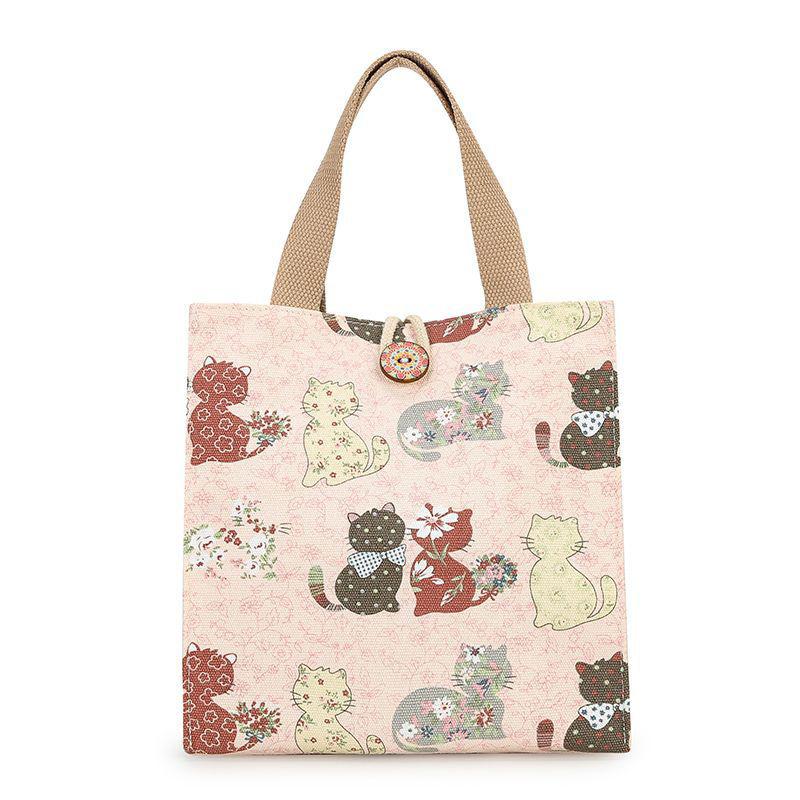 

Ins Bento Bag Canvas Tote Bag Out Day Офісні працівники з рисом Mother Lunch Box Bag