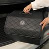 1pc Camellia Fashion Car Trunk Organizer, White Diamond Pattern with Handle and Camellia Logo