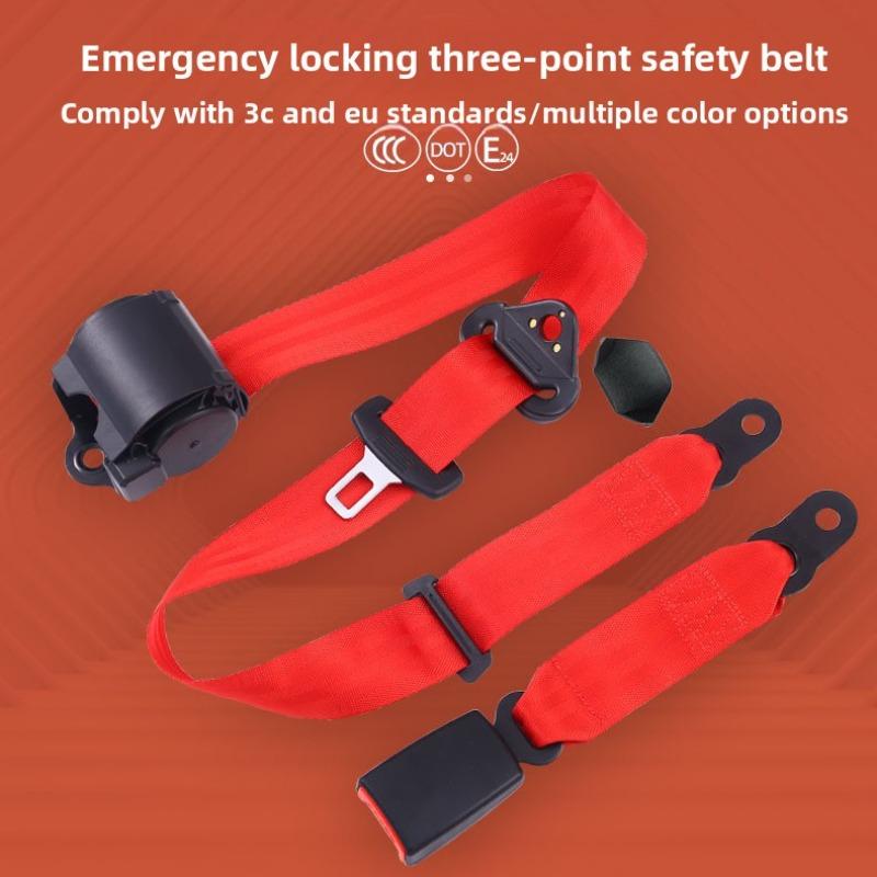 Universal 3 Point for Car Seat Belt Driver Safety Belt Auto SafetyBelt Adjuster Shoulder Emergency Lock Retractable