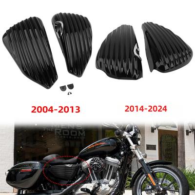 Motorrad Schwarz Links Rechts Verkleidung Batterieabdeckung Schutz Für Harley Sportster XL1200 XL883 Forty Eight 2004-2026 Motorrad Zubehör